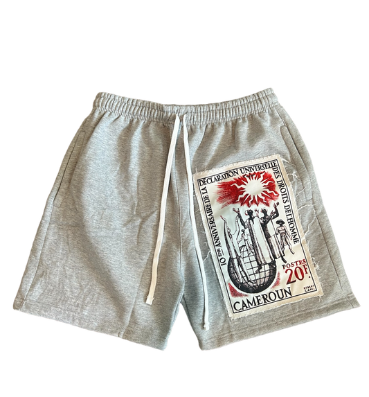 “POSTAL” Fleece Shorts Grey